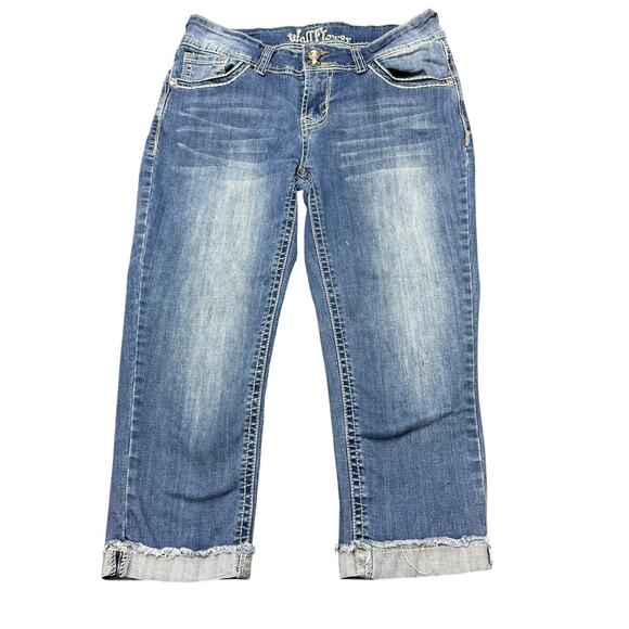 Wallflower Denim - Wallflowers Capris Jeans Womens Size 9 (30x21) Embellished Stretch Cuffed